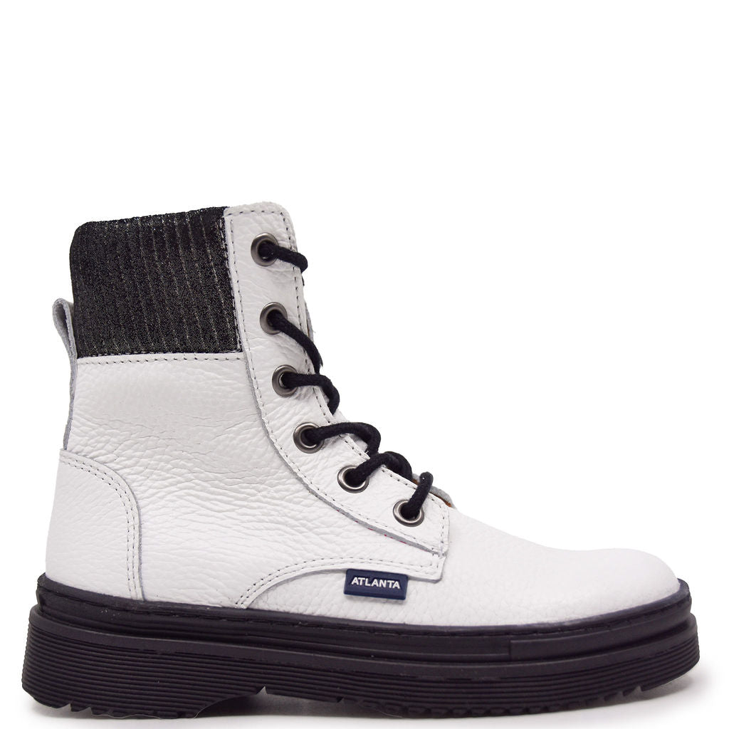 Men's Atlanta Mocassin White Pebbled Leather Boots - Comfortable Slip-On Ankle Booties for Casual Wear & Outdoor Activities