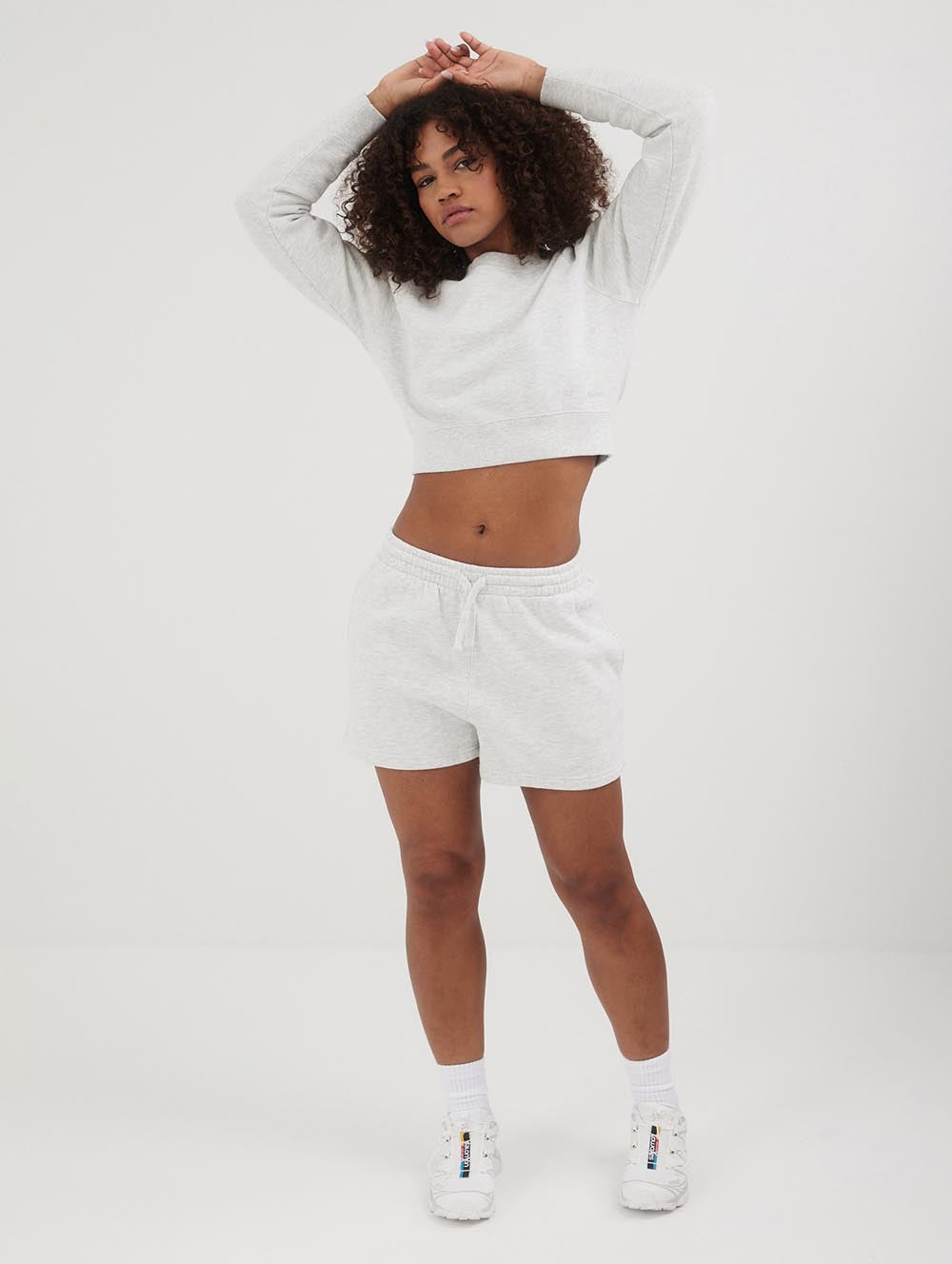 Women's Crown Eco Fleece Cropped Crew Neck Sweatshirt - Soft & Warm Winter Pullover for Casual Outfits, Lounge Wear & Street Style Fashion