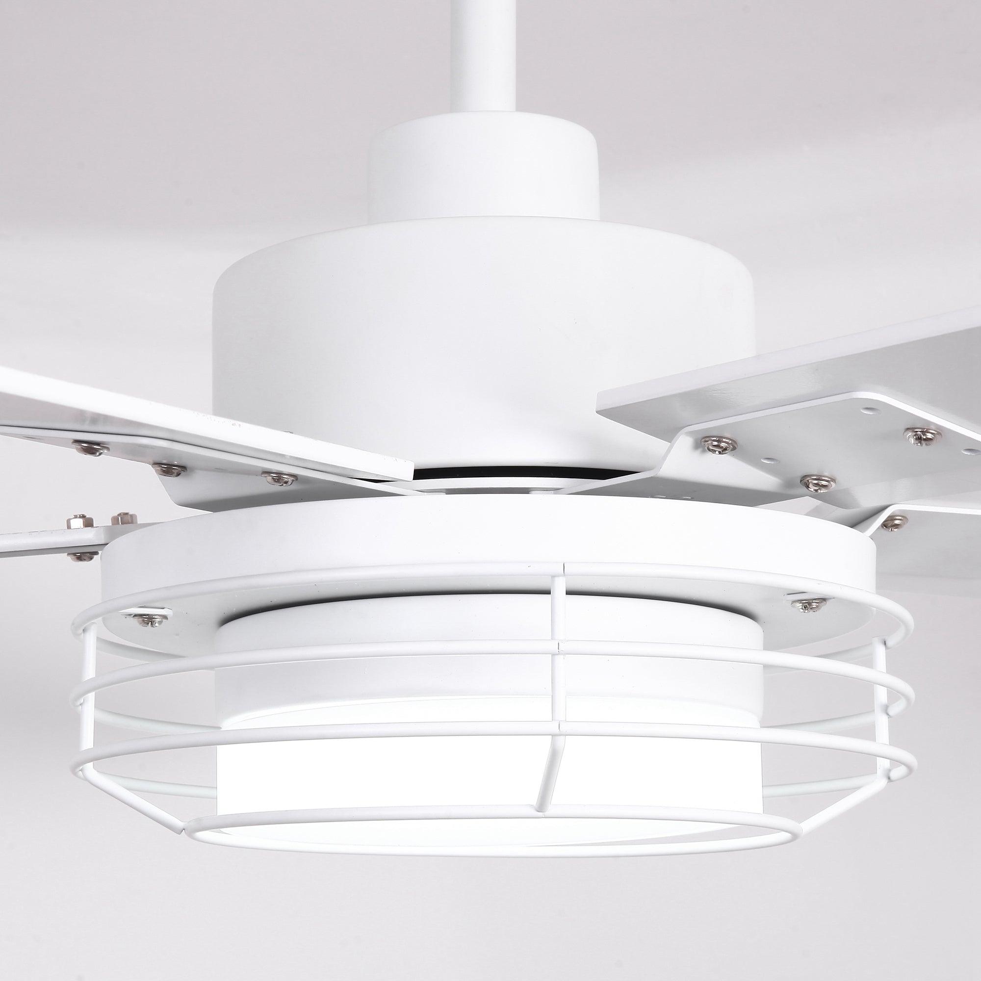 52 Inch Bernice DC Motor Industrial Ceiling Fan with LED Light and Remote Control - Perfect for Warehouses, Garages, and Large Spaces