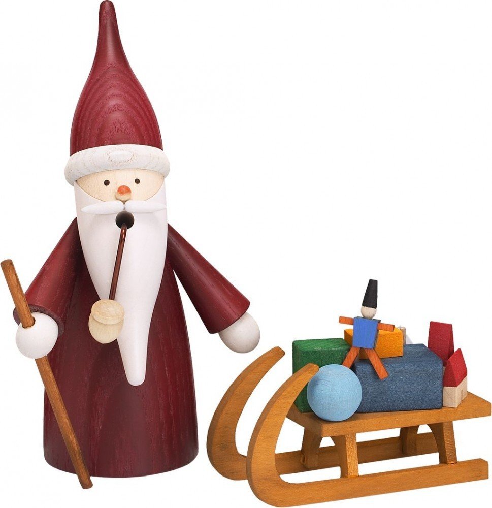 German Smoker Christmas Toy with Slider - Handcrafted Wooden Figurine for Holiday Decor & Gift - Perfect for Christmas Tree, Mantel, or Tabletop Display
