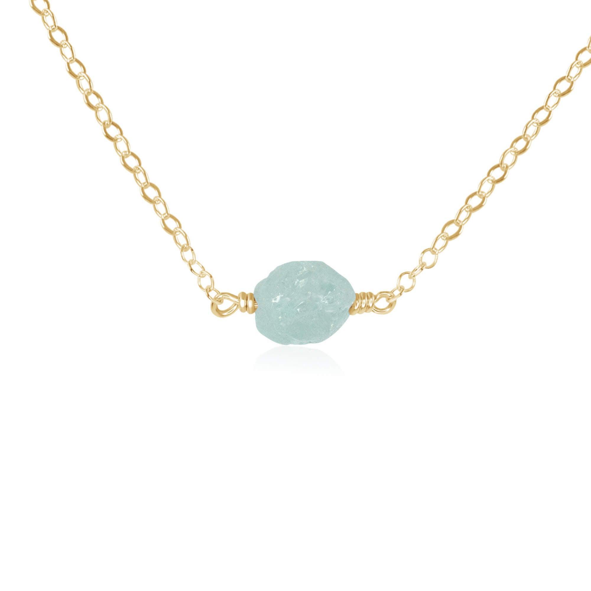 Natural Tiny Raw Aquamarine Crystal Pendant Necklace - Handmade Boho Jewelry for Women, Healing Stone Gift for Birthdays & Spiritual Energy (Perfect for Meditation, Yoga & Everyday Wear)
