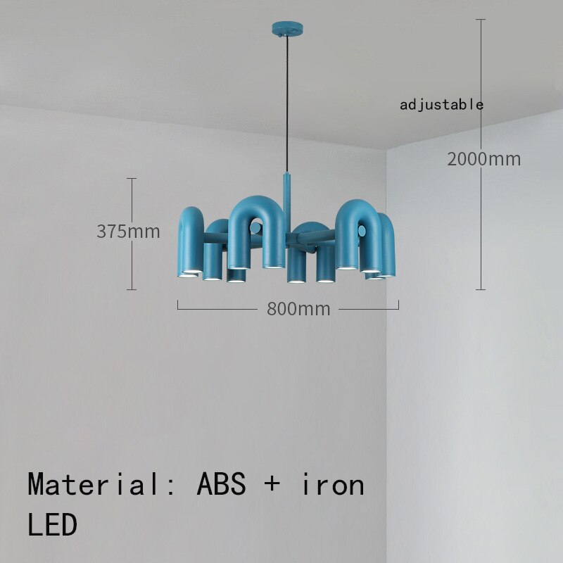 U-Shaped Chandelier - Modern Crystal Ceiling Light Fixture for Dining Room, Living Room & Bedroom | Elegant Lighting Decor for Home & Office Spaces