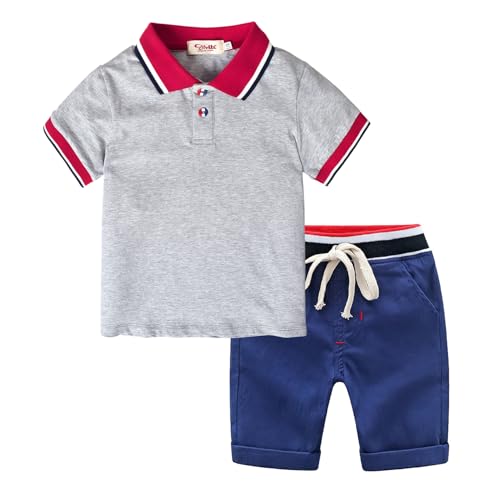 Gray Shirt+ Dark Blue Short