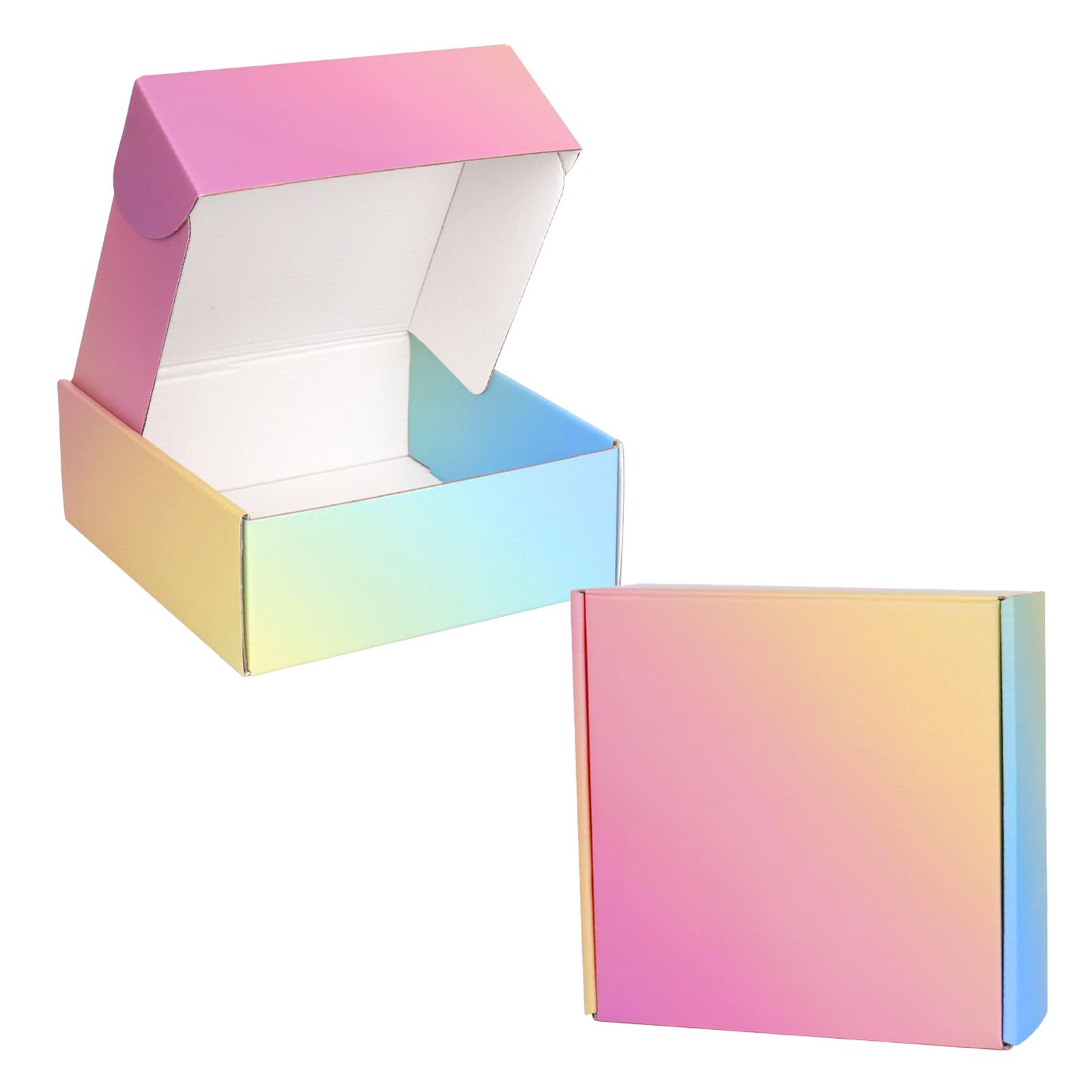 8x8x3 Inch Shipping Boxes - 20 Pack Colorful Corrugated Mailers for Small Business & Gift Packaging