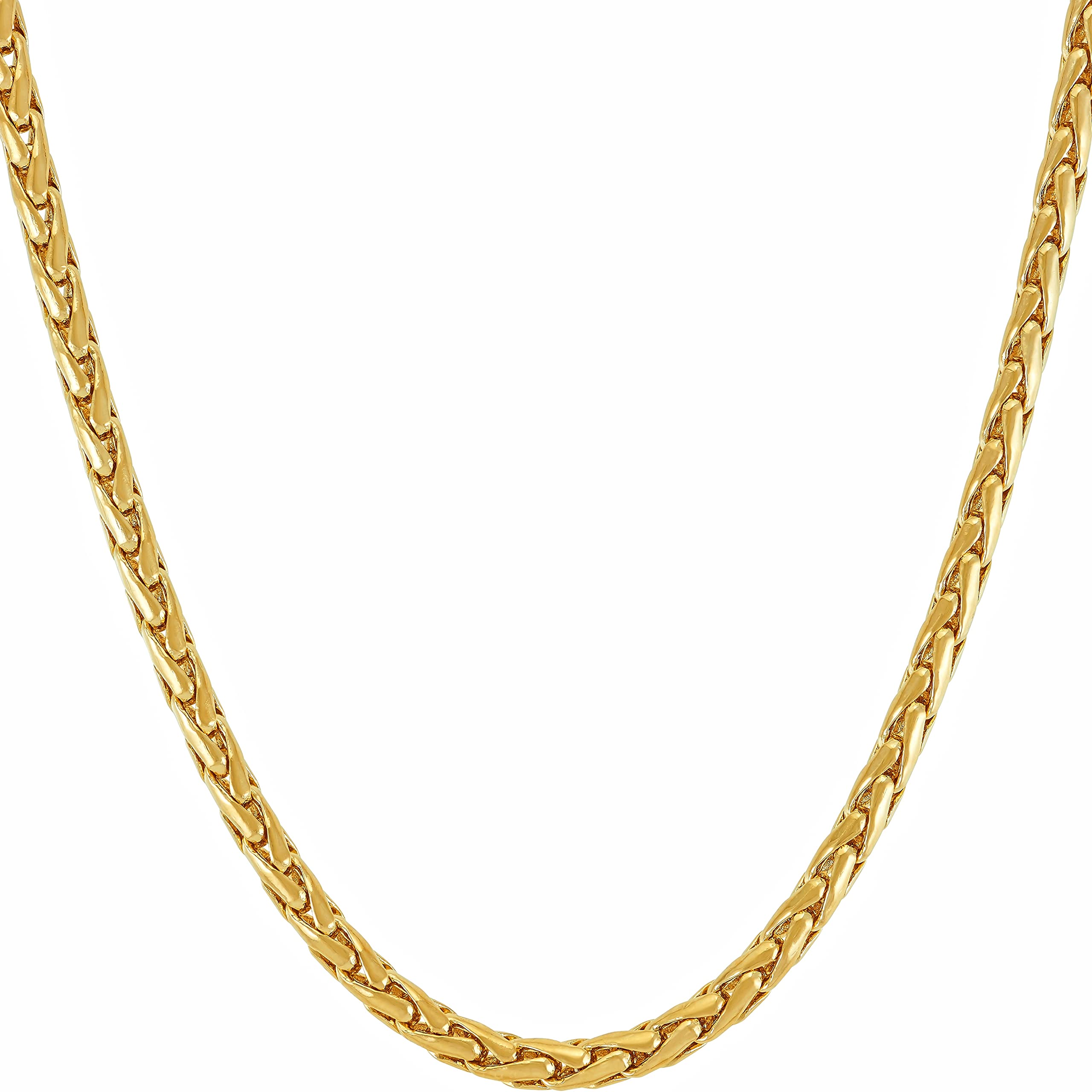 LIFETIME JEWELRY 24k Real Gold Plated Weave Chain Necklace for Women & Men - Perfect for Weddings, Anniversaries & Everyday Elegance
