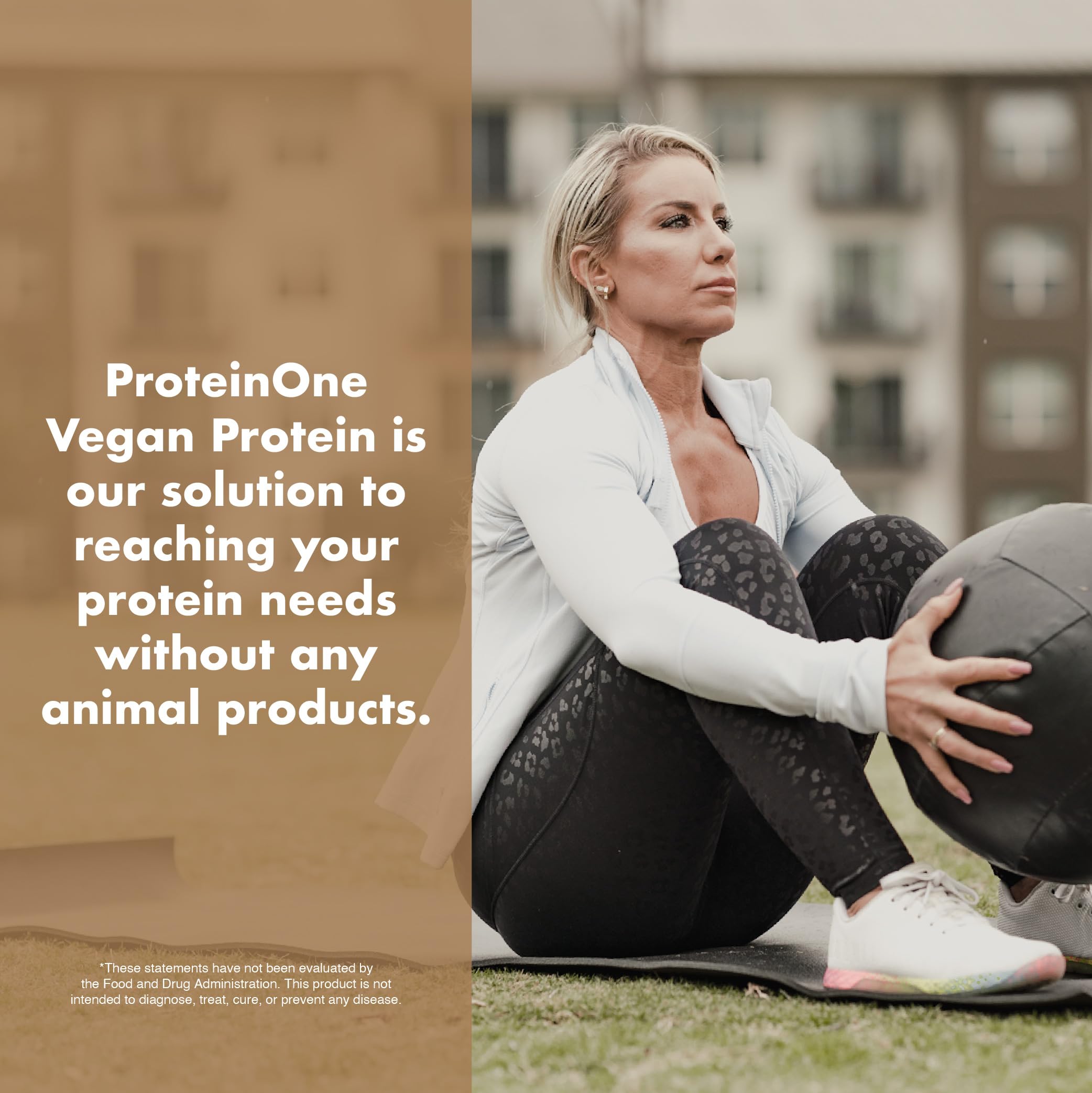 NutraOne ProteinOne Vegan Plant-Based Protein Powder - Dairy-Free Pea & Rice Protein Blend (30 Servings, Cookie Butter Flavor) for Post-Workout Recovery & Healthy Smoothies