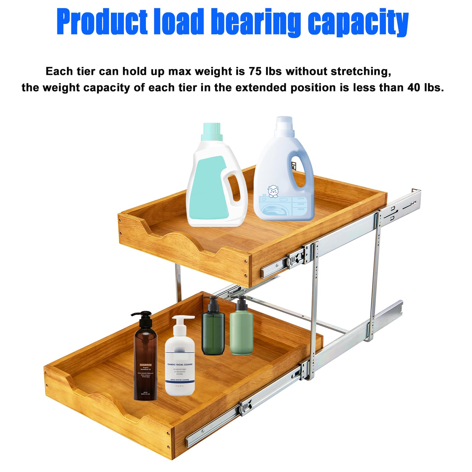 DINDON 2 Tier Pull Out Cabinet Organizer - 20