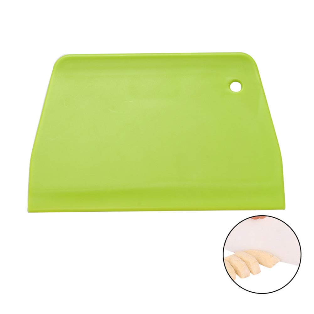 4Pcs Trapezoid Plastic Dough Scraper Set - Multipurpose Kitchen Scrapers for Baking, Cake, Pastry & Bread Making - Green & White - Perfect for Home Bakers & Professional Chefs