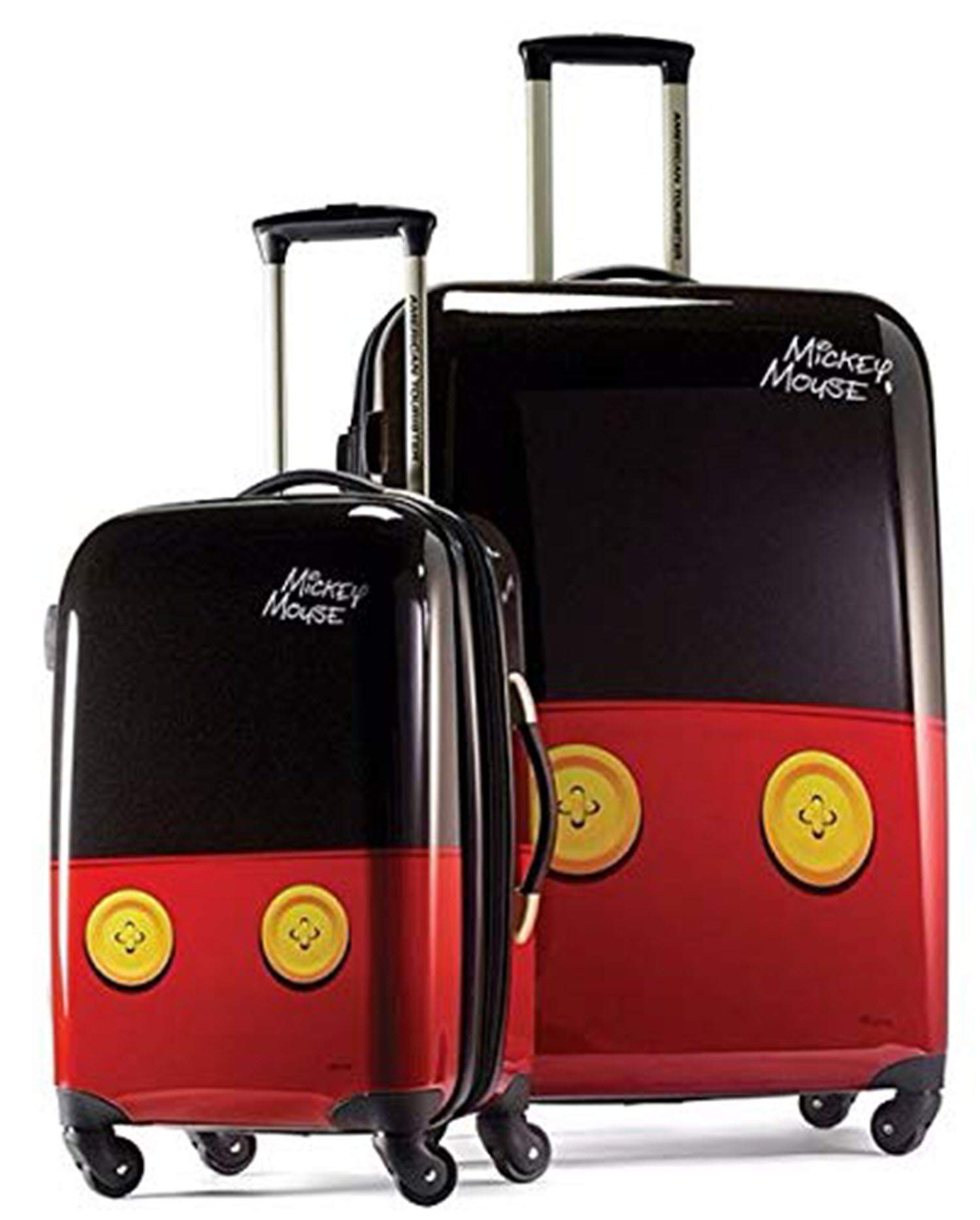 American Tourister Disney Mickey Mouse Hardside Spinner Luggage 2-Piece Set (21/28) - Lightweight Durable Suitcase for Kids Travel, Vacation & Family Trips