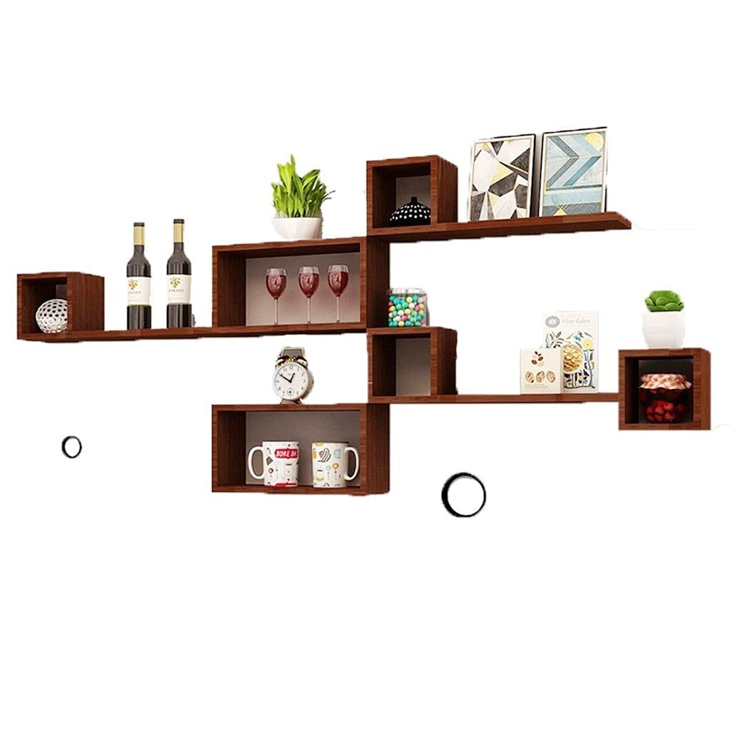 Solid Wood Floating Shelves - Wall Mounted Bookshelves for Living Room, Multi-Layer Storage Rack, Simple Display Shelf for Sofa Background (Walnut, 120x15cm) - Perfect for Home Decor, Books & Photo Display