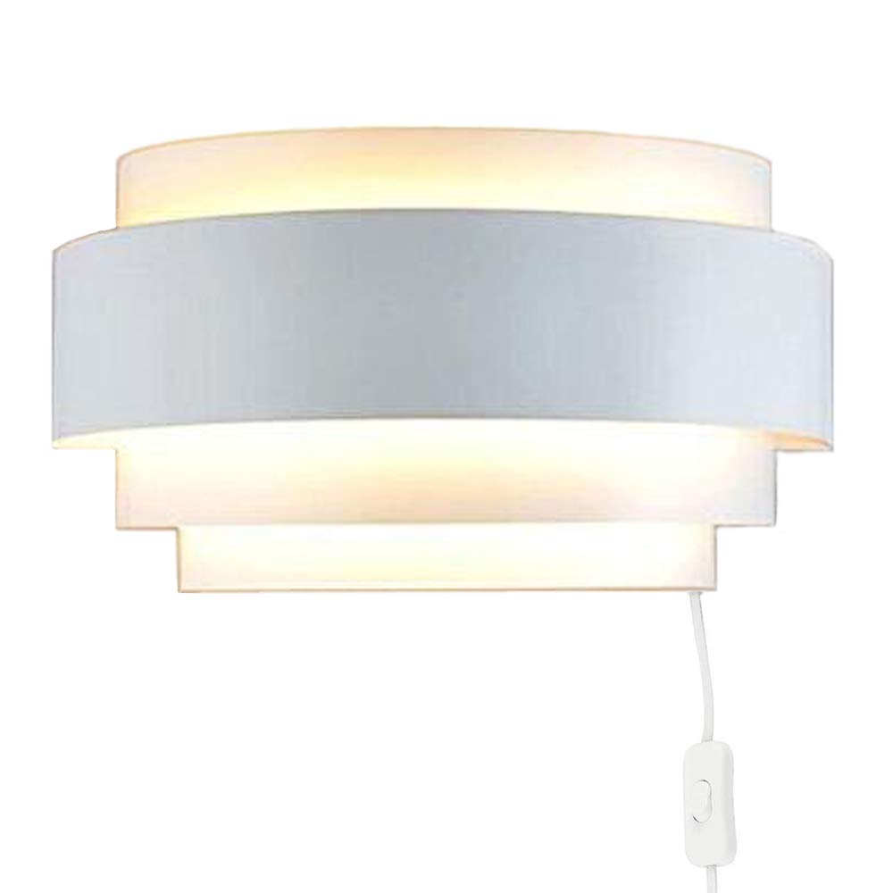 Modern LED Plug-in Wall Sconce Light with On/Off Switch - Up Down Lighting for Living Room, Hallway & Bedroom - Warm White (E26 Base, Bulb Not Included) | Perfect for Ambient Lighting & Home Decor