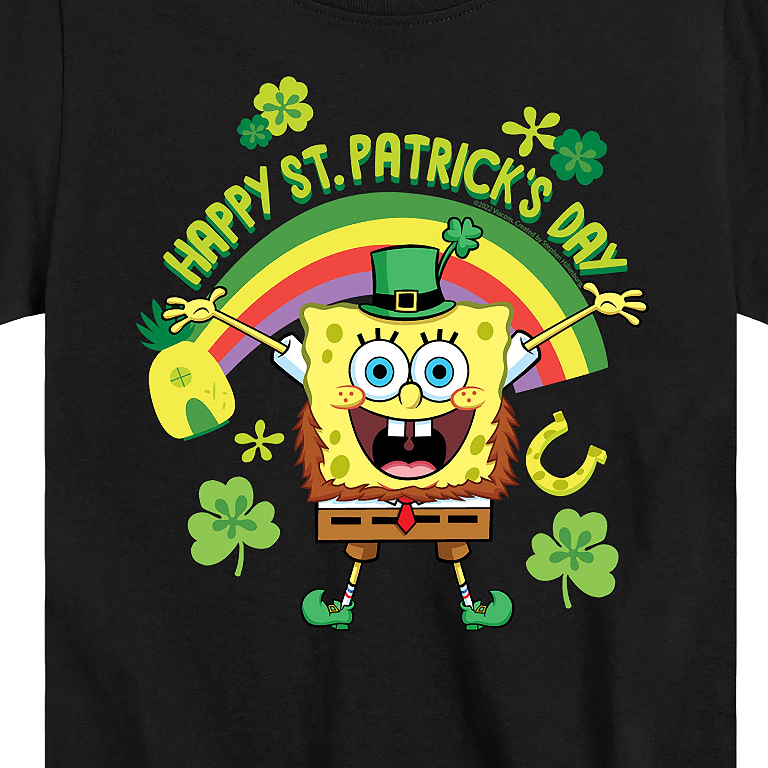 SpongeBob SquarePants St Patrick's Day T-Shirt for Kids & Youth - Happy Holiday Graphic Tee for Toddler Boys & Girls - Fun Party Outfit for School Events & Family Celebrations