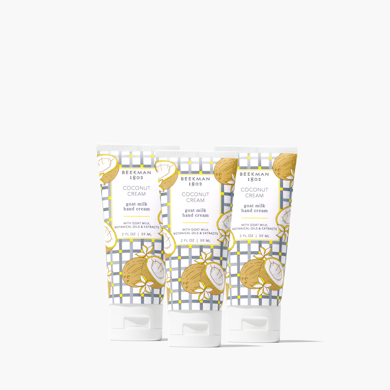 Organic Coconut Cream Mini Hand Cream Set of 3 - Moisturizing & Nourishing for Dry Skin - Perfect for Travel, Office & Gift Giving