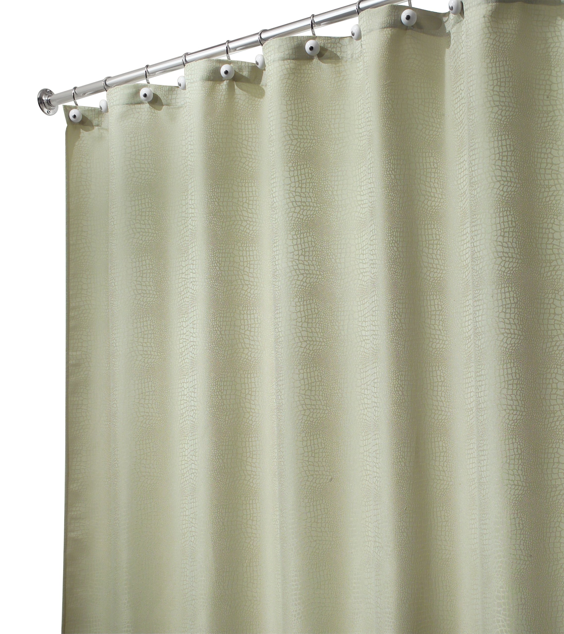 interDesign Lizagator Waterproof Shower Curtain - Green Bathroom Decor for Modern Homes | Perfect for Bathrooms, Dorms & Apartments