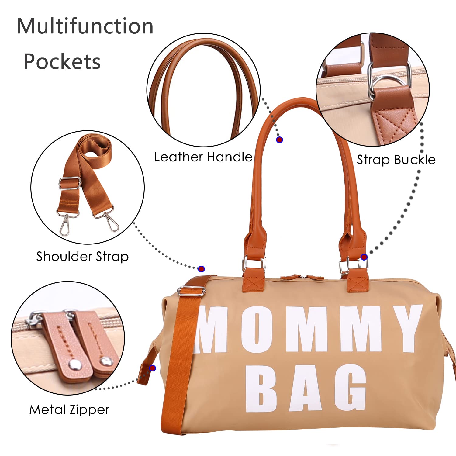 Upgraded Large Capacity Maternity Tote Bag - Hospital & Delivery Diaper Bag with Travel Organizers - Perfect for Labor, Baby Essentials & On-the-Go Moms