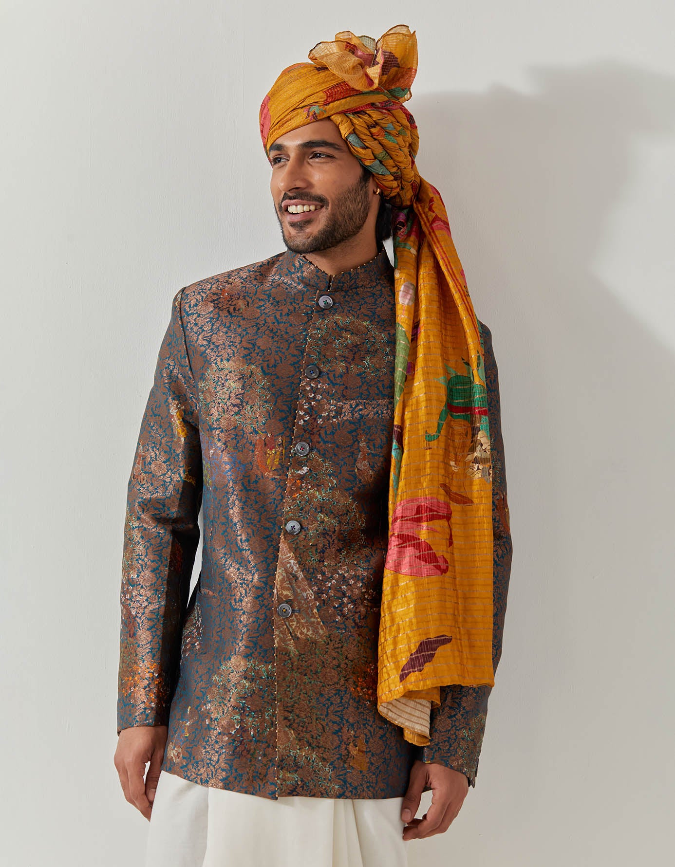 Premium Saffa Chanderi Pure Silk Scarf - Mustard Vineyard Color - Elegant Women's Fashion Accessory for Parties, Weddings & Special Occasions