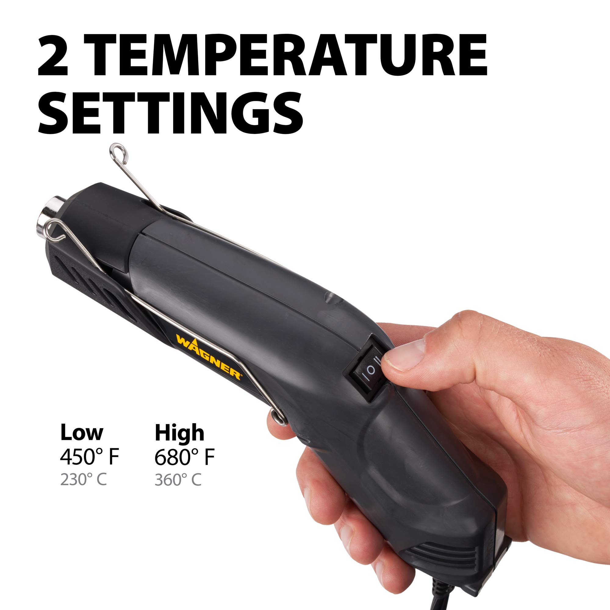 Wagner Spraytech 2410910 HT400 Electric Heat Gun Kit - Dual Temperature 680°F & 450°F for Electrical Wire Repair, Shrink Tubing, Shrink Wrapping, Auto Body Work | Perfect for DIY Projects, Home Repairs & Professional Use