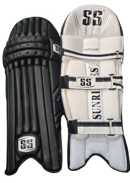 SS Test Player Black Batting Pad 2025 - Cricket Leg Guards for Professional & Amateur Players - Perfect for Practice, Matches & Training Sessions
