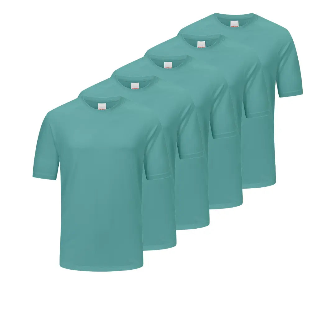 5 Pack Men's Short Sleeve Summer T-Shirts - Comfortable Cotton Crew Neck Tees for Casual Wear, Gym & Outdoor Activities