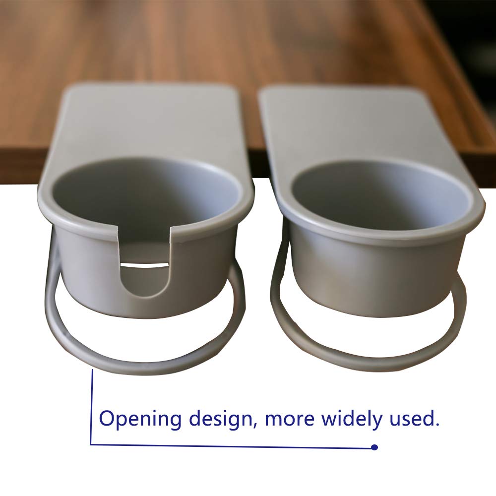 Sturdy Black Cup Holder Clip for Desk - Secure Drink Holder for Coffee, Soda, Water Bottles - Perfect for Home Office, Car, Bedside Table & Outdoor Use