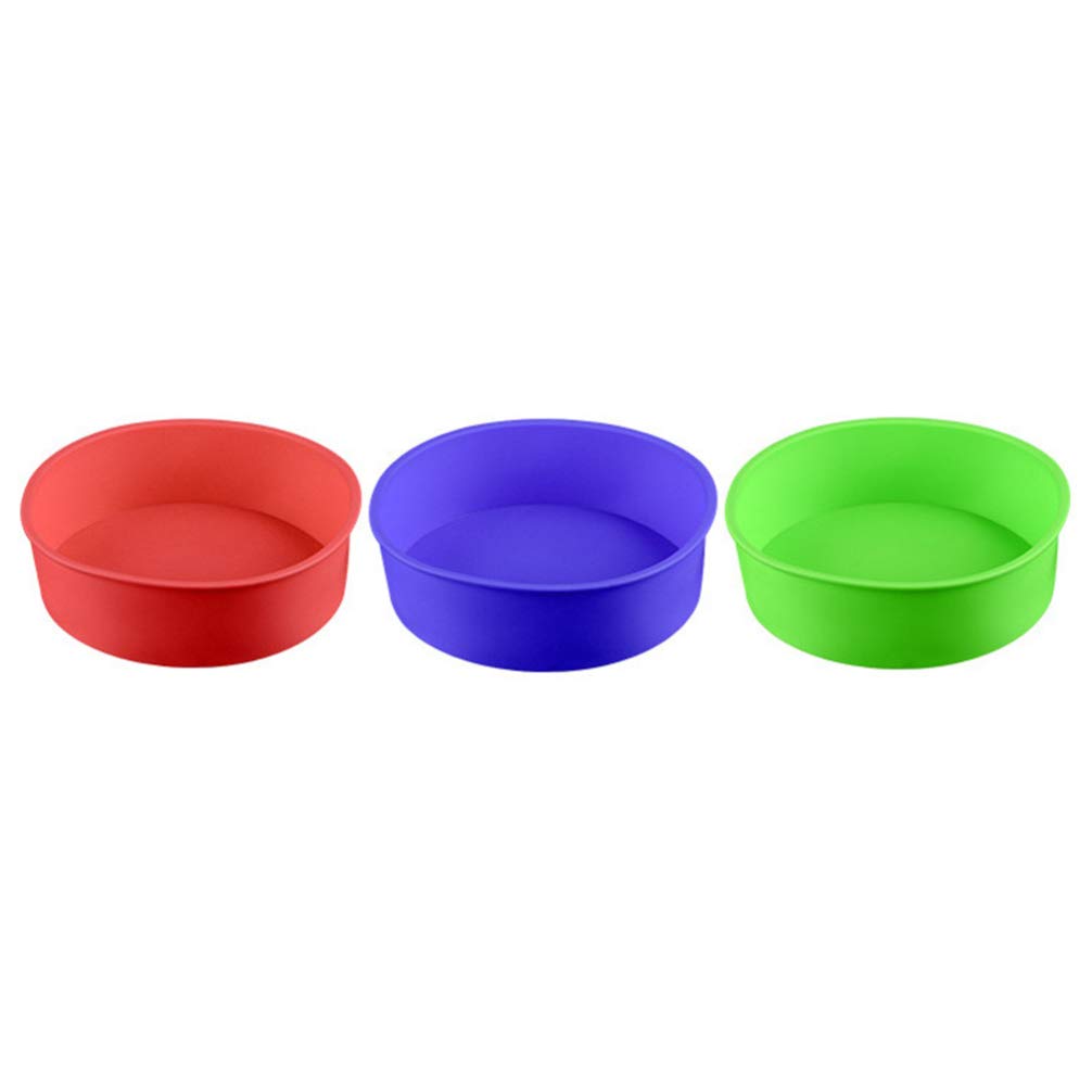 Hemoton 3-Piece Silicone Cake Molds Set - Non-Stick Quick Release Baking Pans for Round Bread, Cupcakes & Mini Desserts | Perfect for Home Baking, Party Treats & DIY Lip Gloss Containers