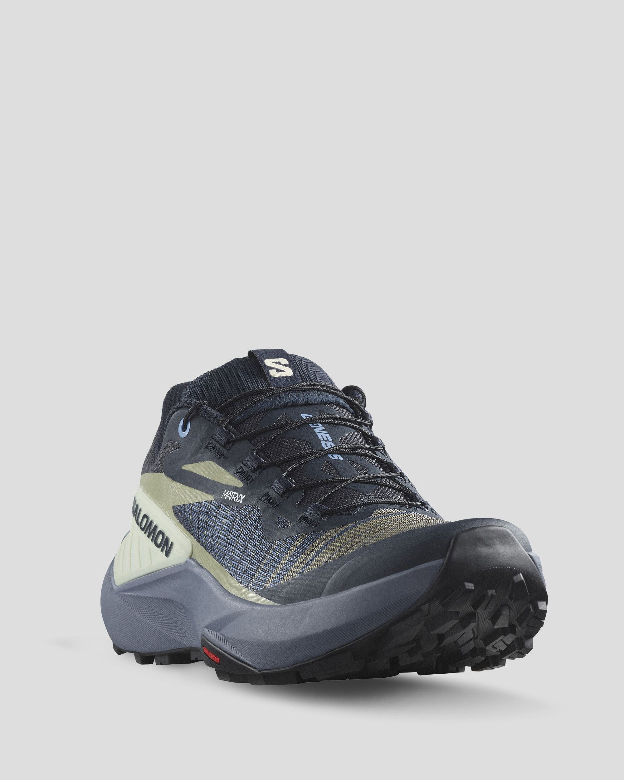Salomon Genesis Women's Trail Running Shoes - Carbon/Grisaille/Aloe Wash | Lightweight & Durable for Hiking & Outdoor Adventures