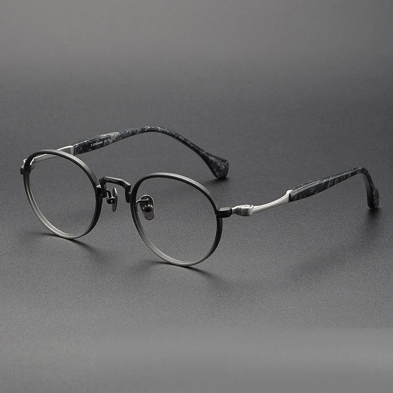 Black Mask Women's Full Rim Round Titanium Eyeglasses S808 - Lightweight & Durable Frame for Reading, Work, and Everyday Fashion