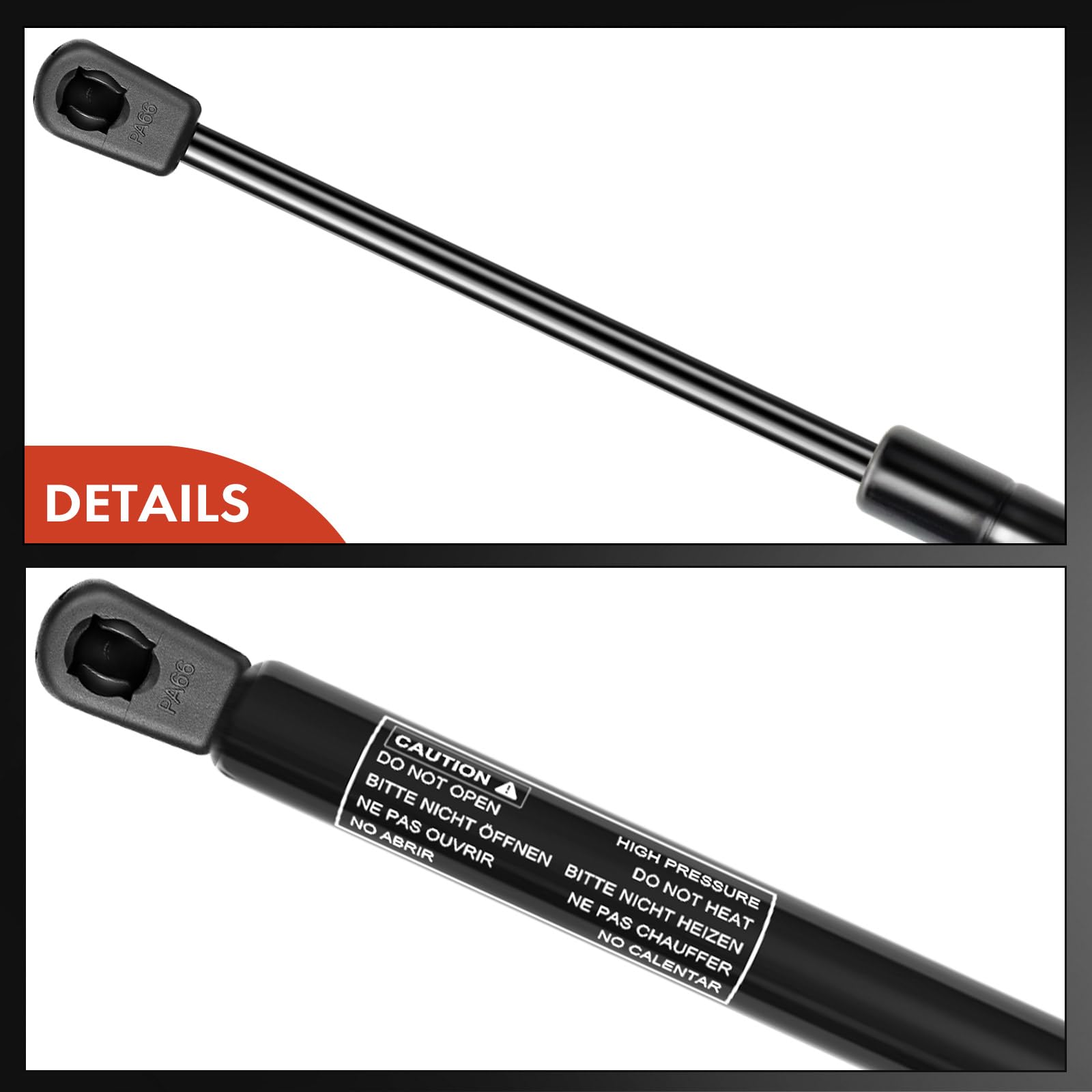 Premium 16.02 Inch 45lb Gas Spring Struts - Heavy Duty Lift Supports for Toolbox, Cabinets, Sliding Windows, Storage Beds, Bench Lids & Basement Doors (2-PC Set) - Perfect for Automotive, RV, Marine & Home Improvement Projects