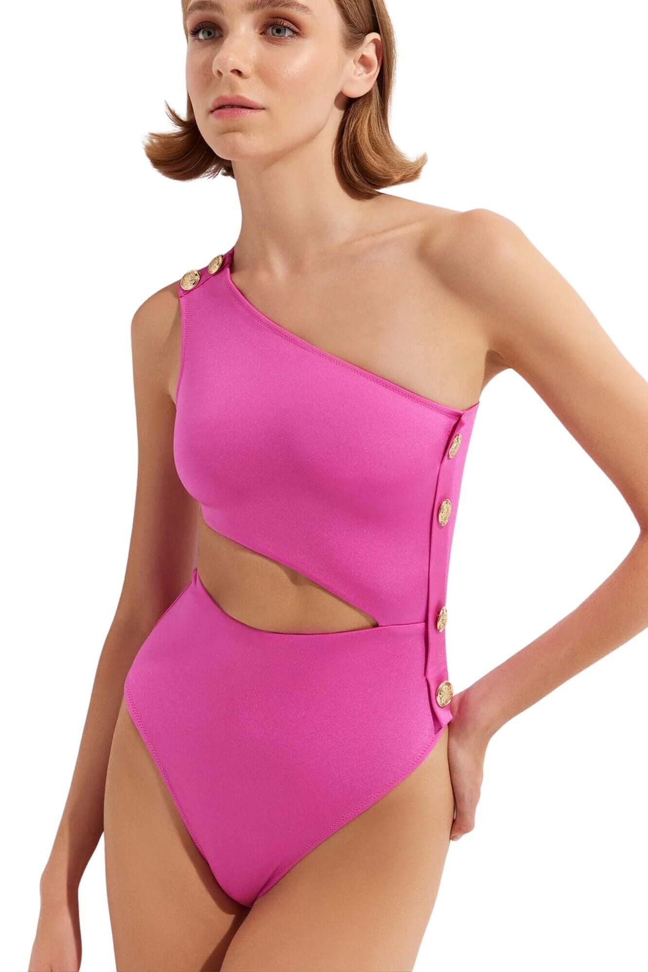 Rhea One Piece Swimsuit in Hot Pink - Sexy & Comfortable Bathing Suit for Women - Perfect for Beach, Pool & Summer Vacations
