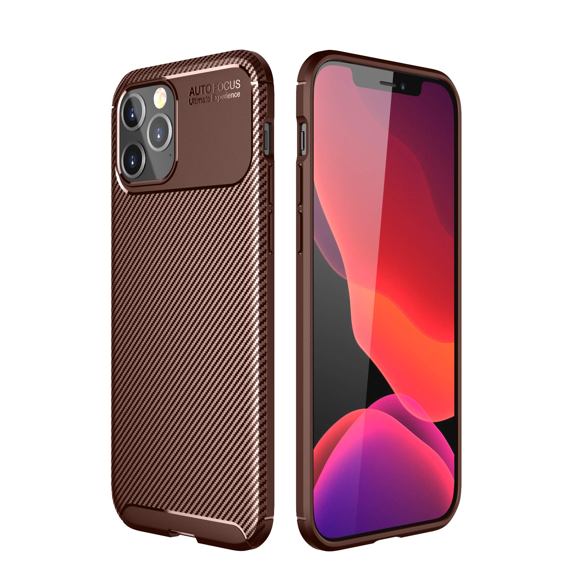 Carbon Fiber iPhone 12 Pro Max Case (6.7 Inch) - Anti-Scratch Shockproof Protective Cover with Premium Texture Design | Perfect for Daily Use, Travel & Outdoor Activities (Carbon Coffee)