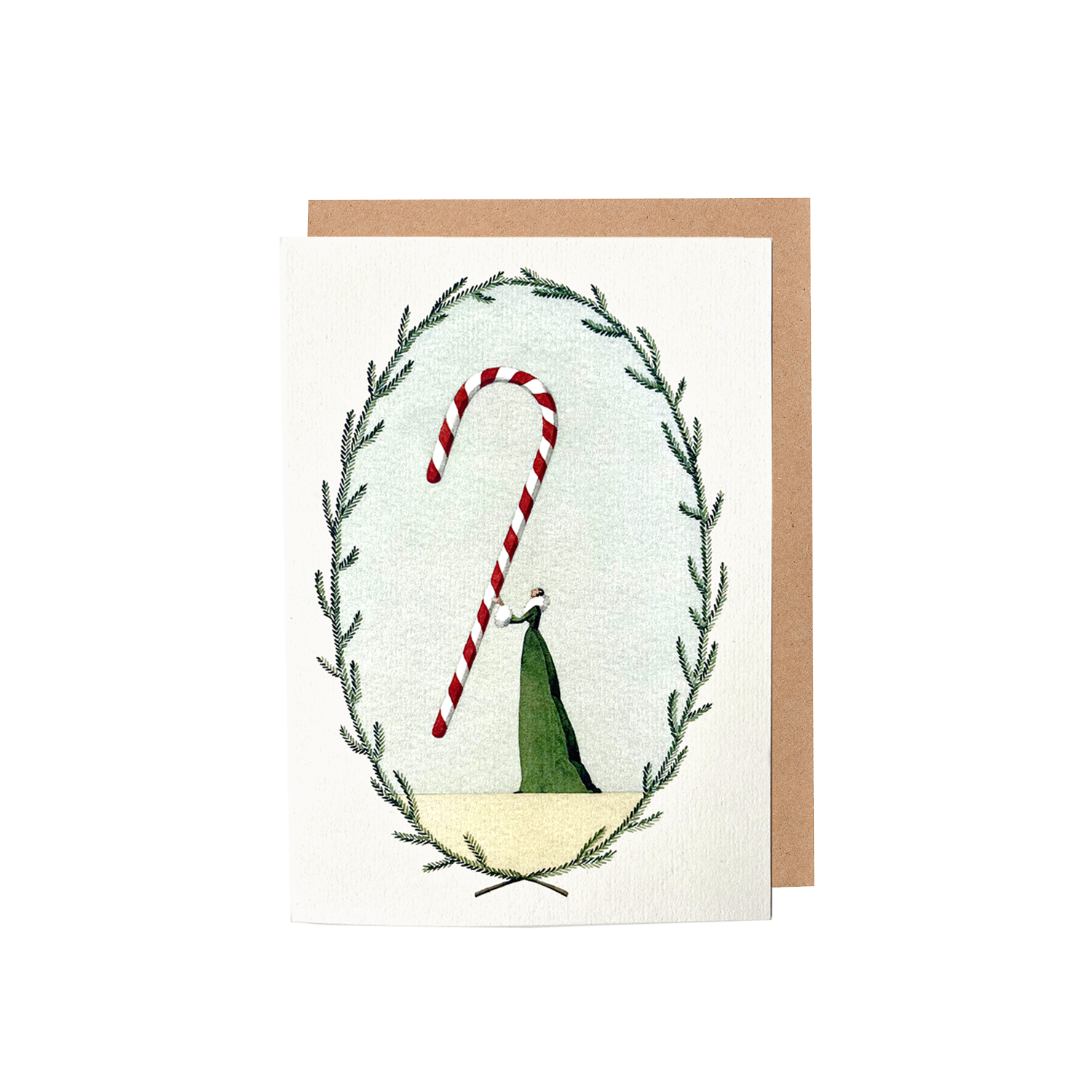 Festive Candy Cane Greeting Card - Christmas Holiday Greetings for Friends & Family - Perfect for Office Parties, Gift Exchanges & Holiday Wishes