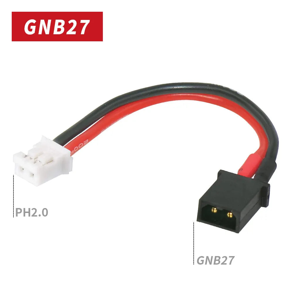 10PCS GNB27 PH2.0 Adapter Cable 22AWG for GNB27 1S Lipo Battery with 1.0mm Banana Connector - Compatible with 1S Brushless Whoop Drones, FPV Racing Drones, and RC Quadcopters - Perfect for DIY Drone Builds and Battery Connections