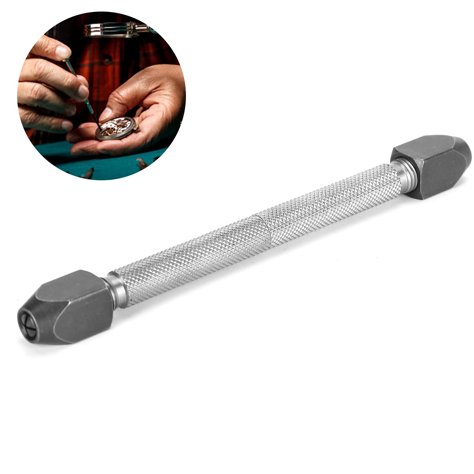 Precision Pin Vise Hand Drill Tool - High Carbon Steel Twisted Drill Bit Set for Watch Repair, Jewelry Making & Crafting | Perfect for Watch Stem, Pearl & Small Parts Repair | DIY Watchmaker & Hobbyist Essential Tool