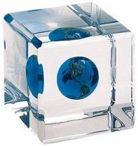 Shasta 2 Inch Clear Glass Cube Paperweight with Embedded Marble - Elegant Desk Decor for Office, Home & Gifts - Perfect for Holding Papers, Enhancing Workspace Aesthetics