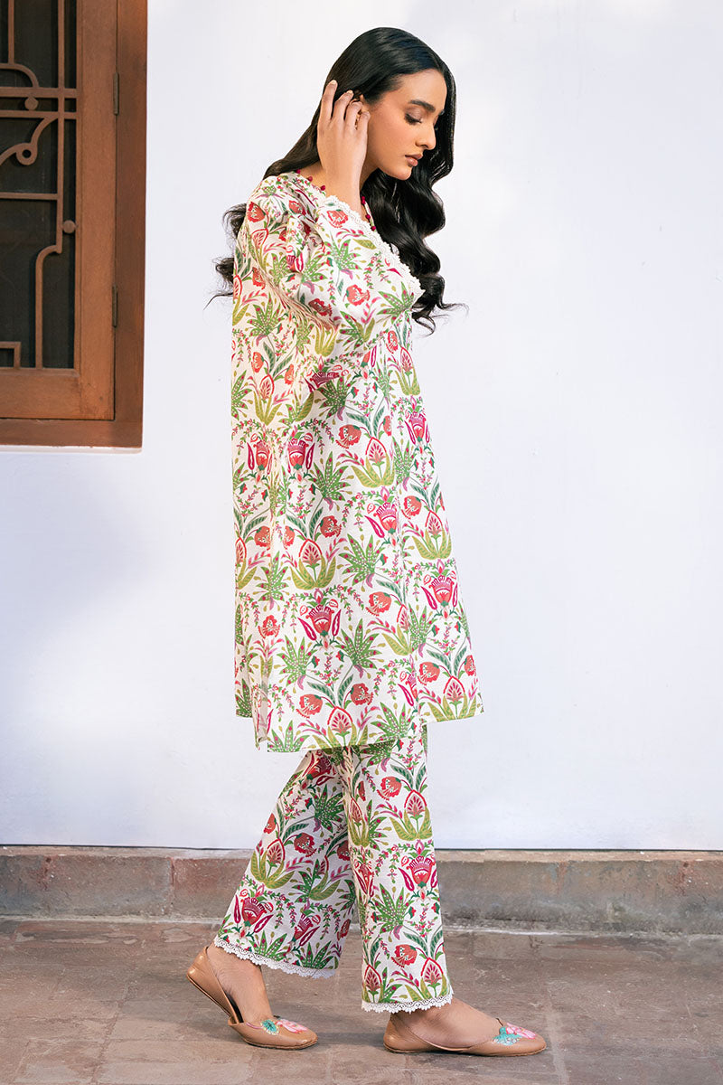 IVORY TALE 2 Piece Printed Khaddar Suit Set - Traditional Pakistani Cotton Outfit for Women | Perfect for Weddings, Parties & Festive Occasions