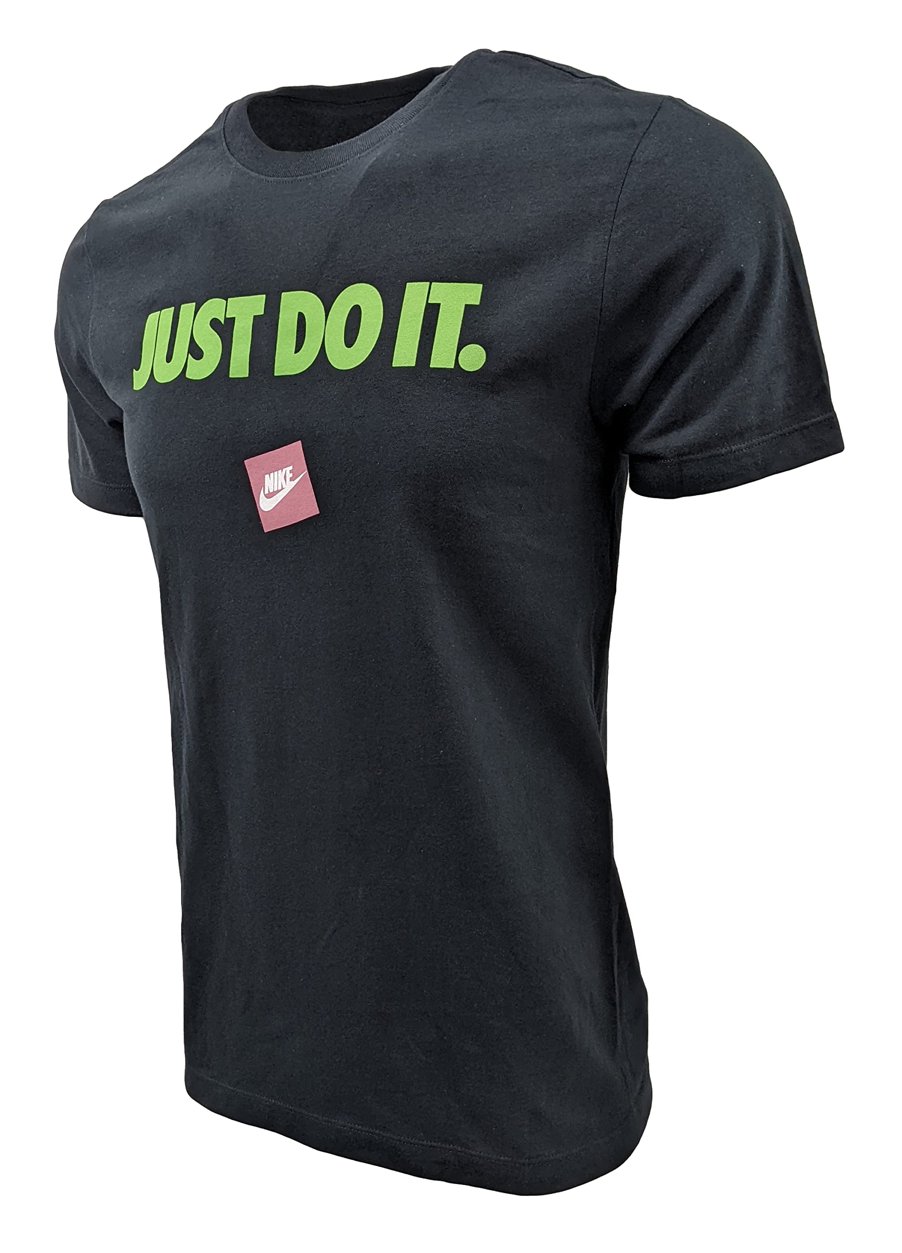 Nike Men's Just Do It Box Crewneck T-Shirt - XL, Black with Green Text (Official Nike Box) | Casual Wear, Gym, Sports & Everyday Outfits