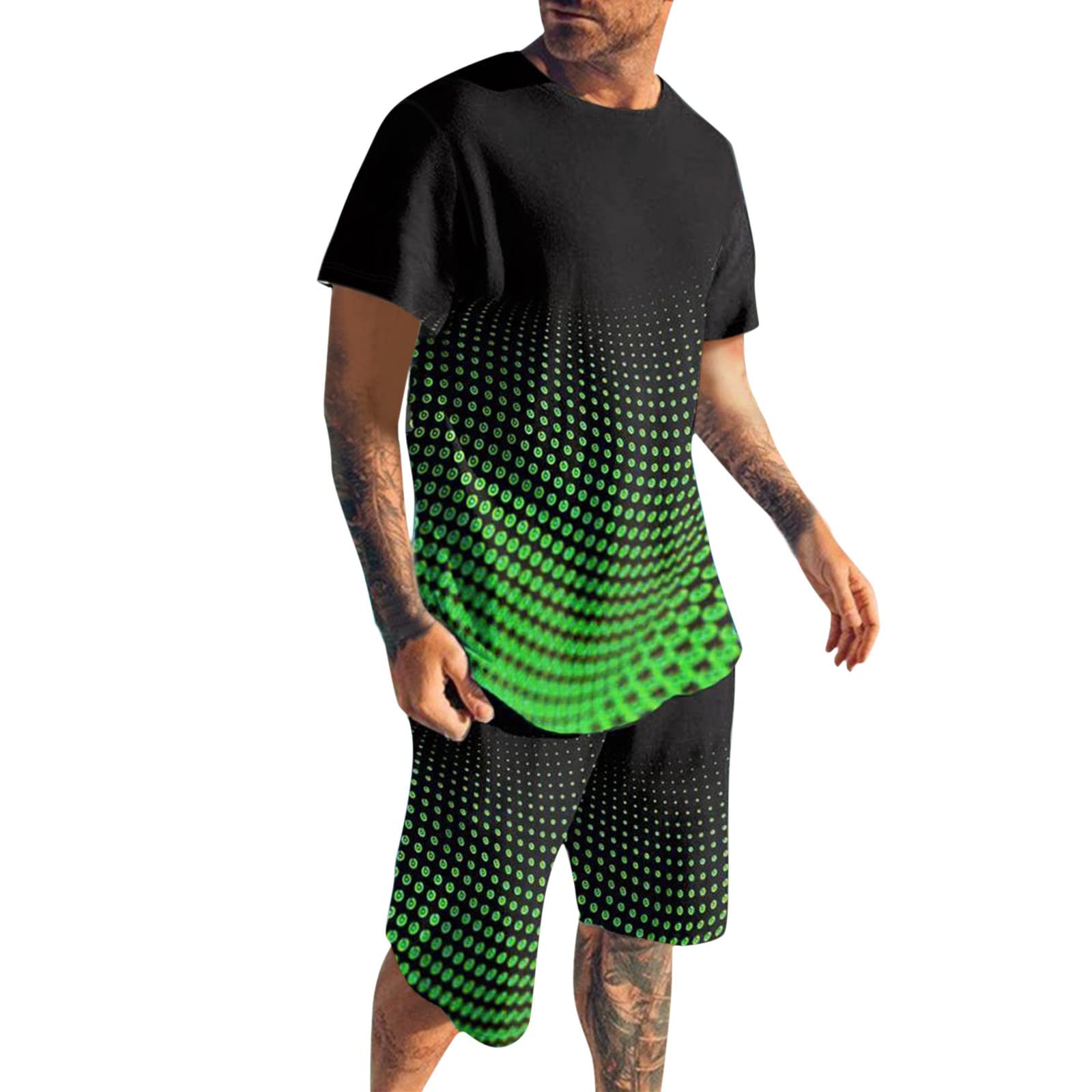 **Men's Purple Walking Suit - Lightweight Spring & Summer Beach Print Short Satin Suit for Casual Outings & Vacations**
