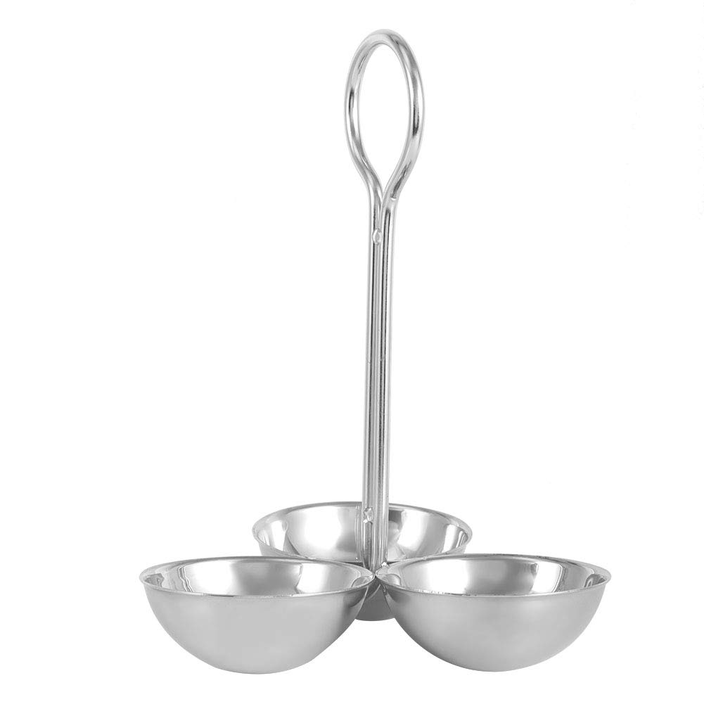 DERCLIVE Portable Stainless Steel Snack Dish - 3-Tier Dessert Stand Holder for Fruits, Candy, Appetizers | Perfect for Parties, Picnics, and Home Entertaining