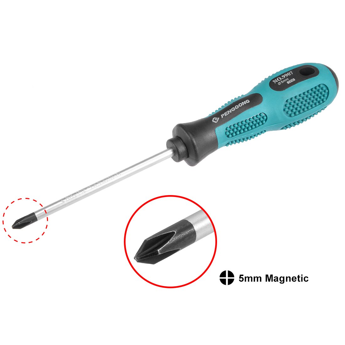 uxcell #1 Phillips Screwdriver - 4 Inch Round Shaft with Non-Slip Comfort Grip Handle - Perfect for Home Repairs, Electronics Assembly & DIY Projects