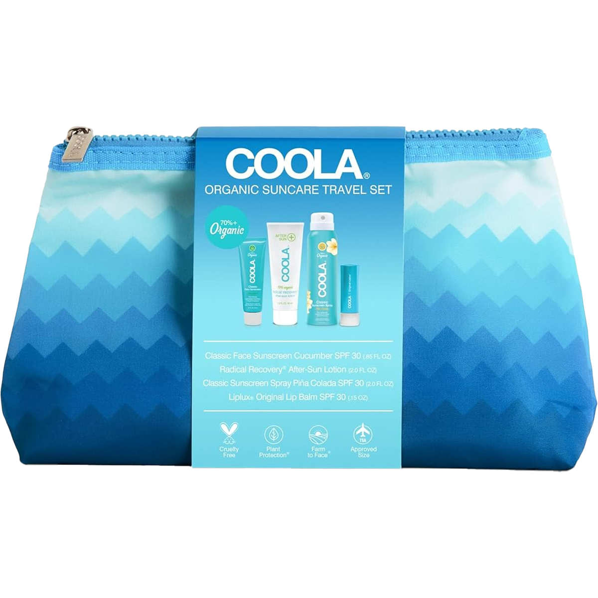 Organic Sunscreen Travel Kit - 4 Piece Classic SPF Skincare Set for Face & Body | Perfect for Beach, Pool & Outdoor Activities