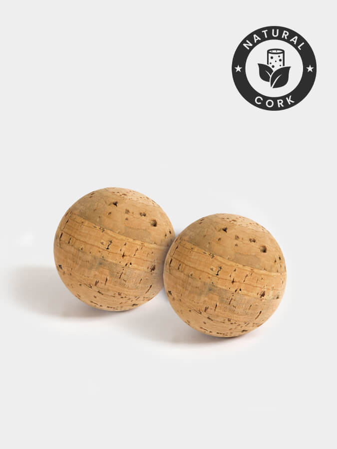Premium Yoga Studio Cork Massage Balls - Twin Pack for Deep Tissue Therapy & Muscle Recovery - Perfect for Yoga, Pilates, and Post-Workout Relaxation