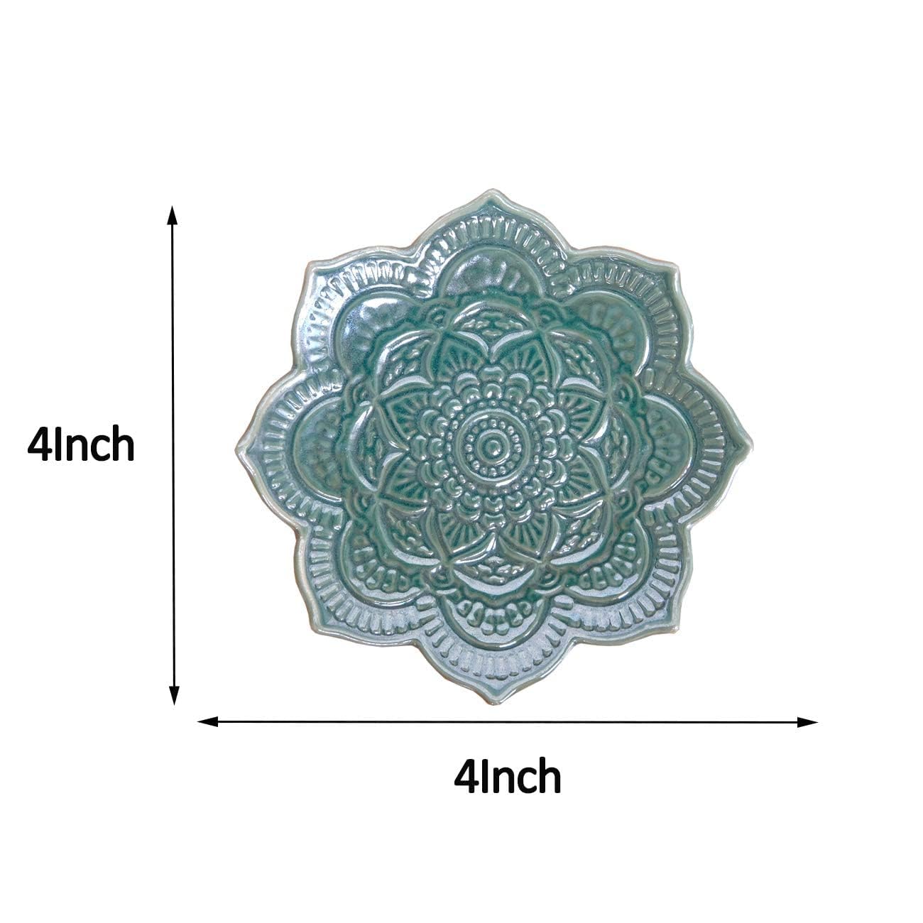 Titanape Small Green Mandala Ceramic Jewelry Tray - Decorative Ring Holder & Trinket Dish - Perfect Gift for Women, Mom, Friends (Birthday, Christmas, Valentine's, Mother's Day) - Ideal for Jewelry Organization, Home Decor, and Thoughtful Gift Giving