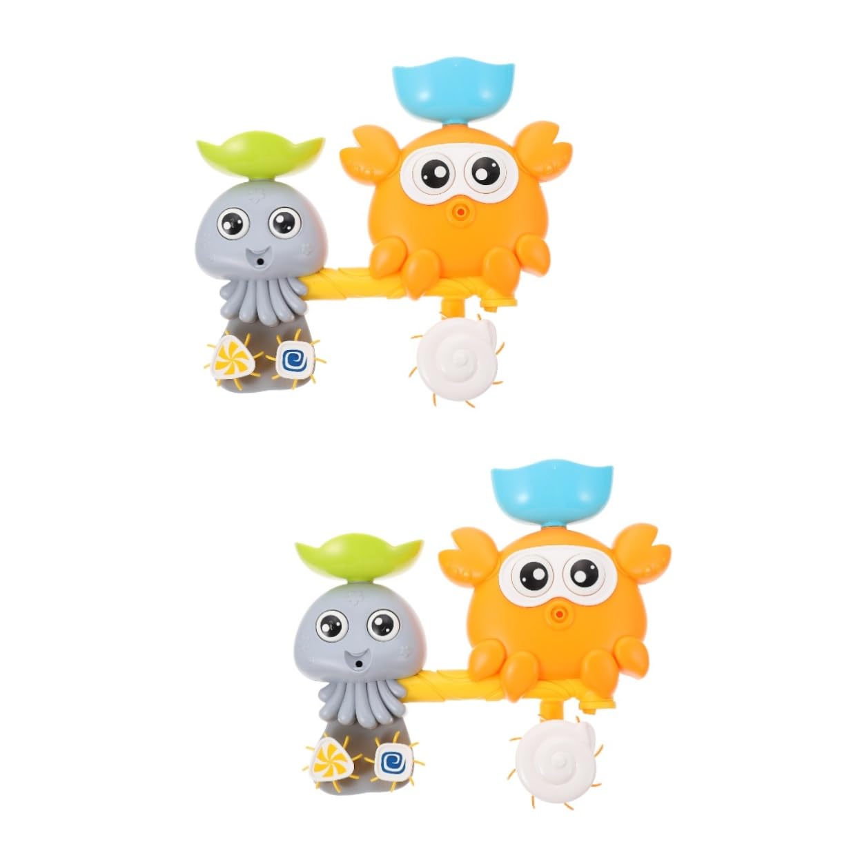 HEMOTON 2-Pack Crab Bath Toys for Babies & Kids - Non-Toxic ABS Plastic Bathtub Toys for Sensory Play, Bath Time Fun & Early Learning - Perfect Baby Shower Gift & Toddler Bath Accessories