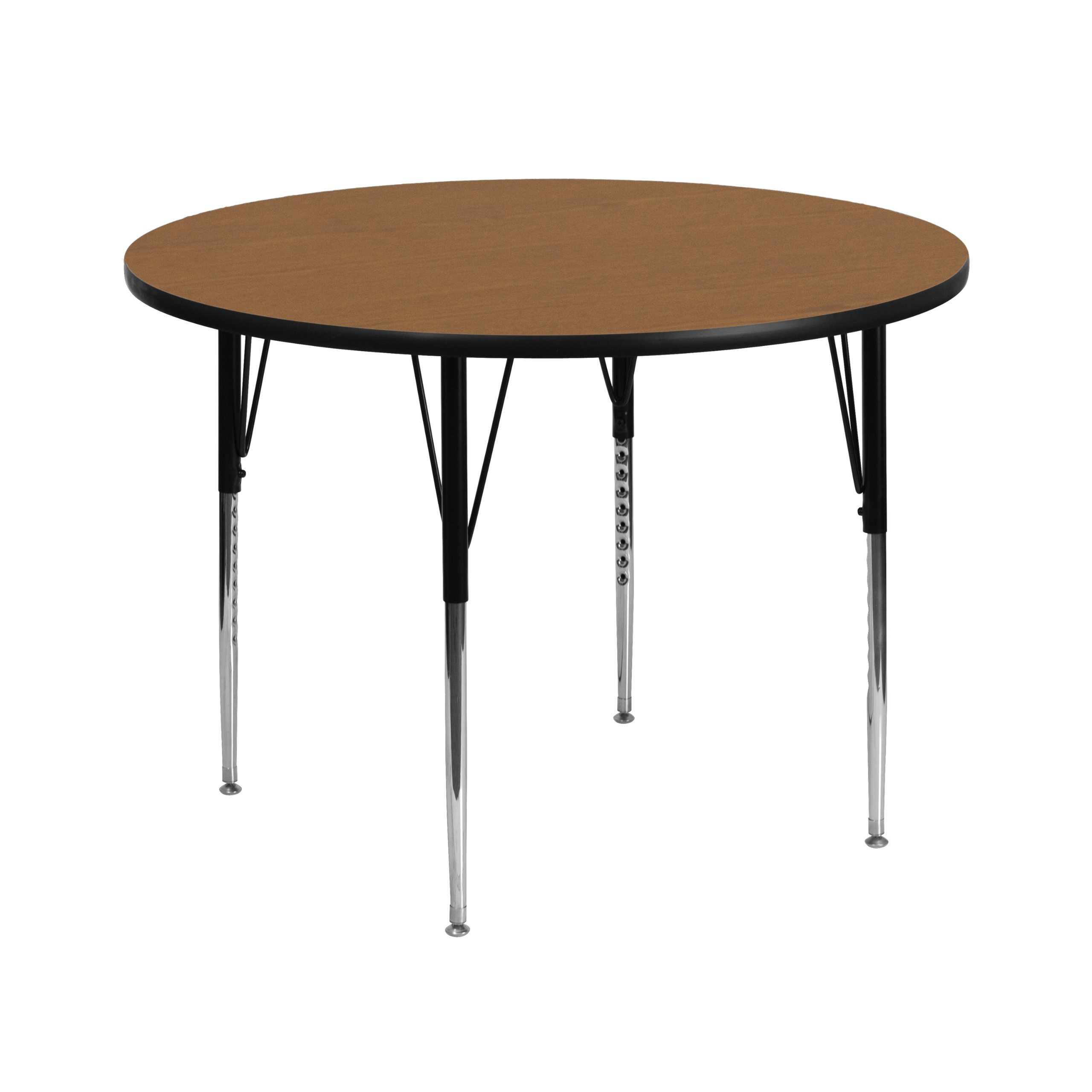 Flash Furniture Wren 42-Inch Round Oak Thermal Laminate Activity Table with Adjustable Legs - Perfect for Classrooms, Daycares & Home Schooling
