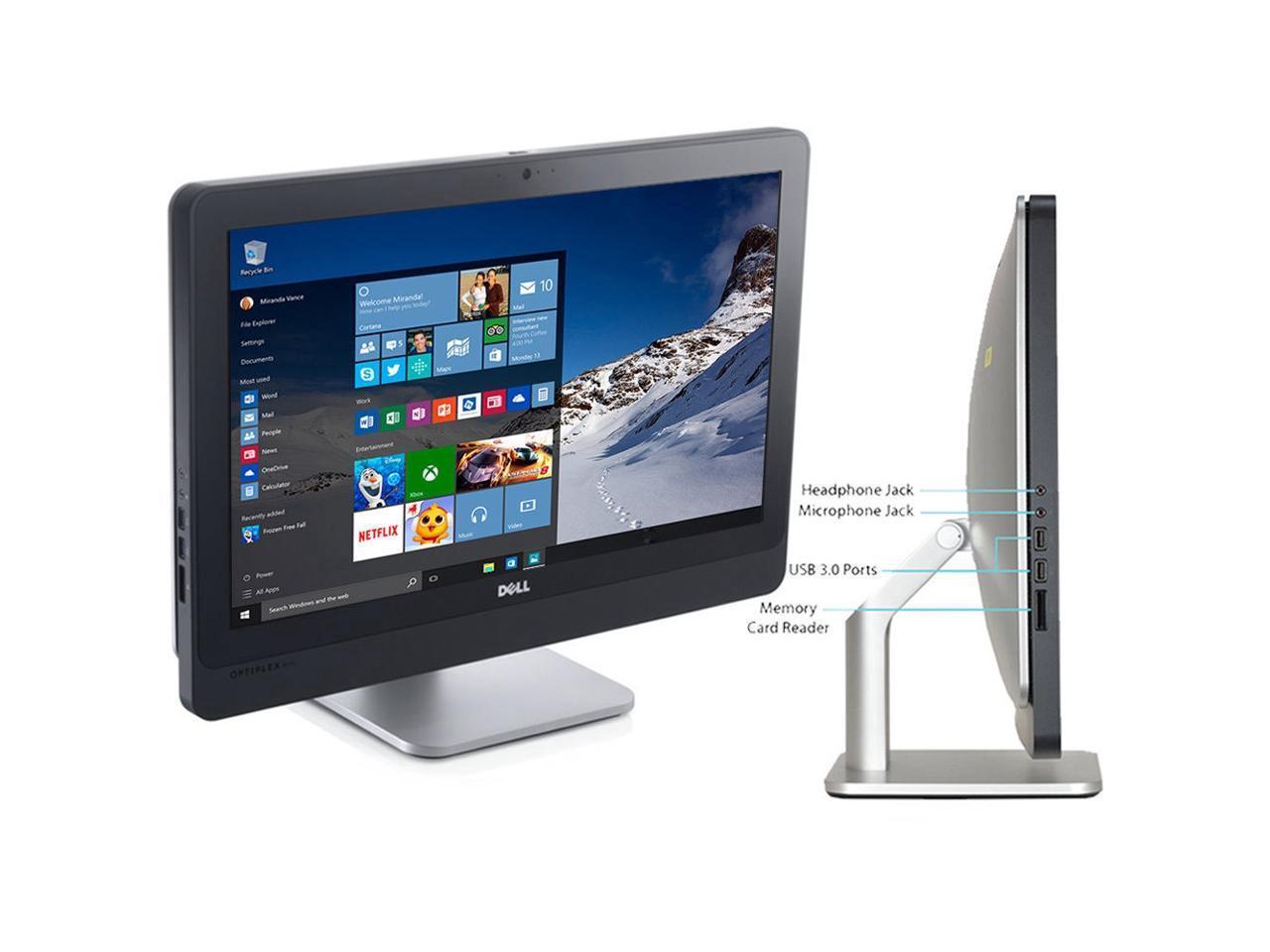 Dell OptiPlex 9010 23-inch All-in-One Desktop Computer - Intel Core i7-3770S (Up to 3.9GHz), 8GB RAM, Webcam, DVD-RW, Windows 10 Pro - Includes Keyboard & Mouse - Perfect for Home Office & Business Workstations