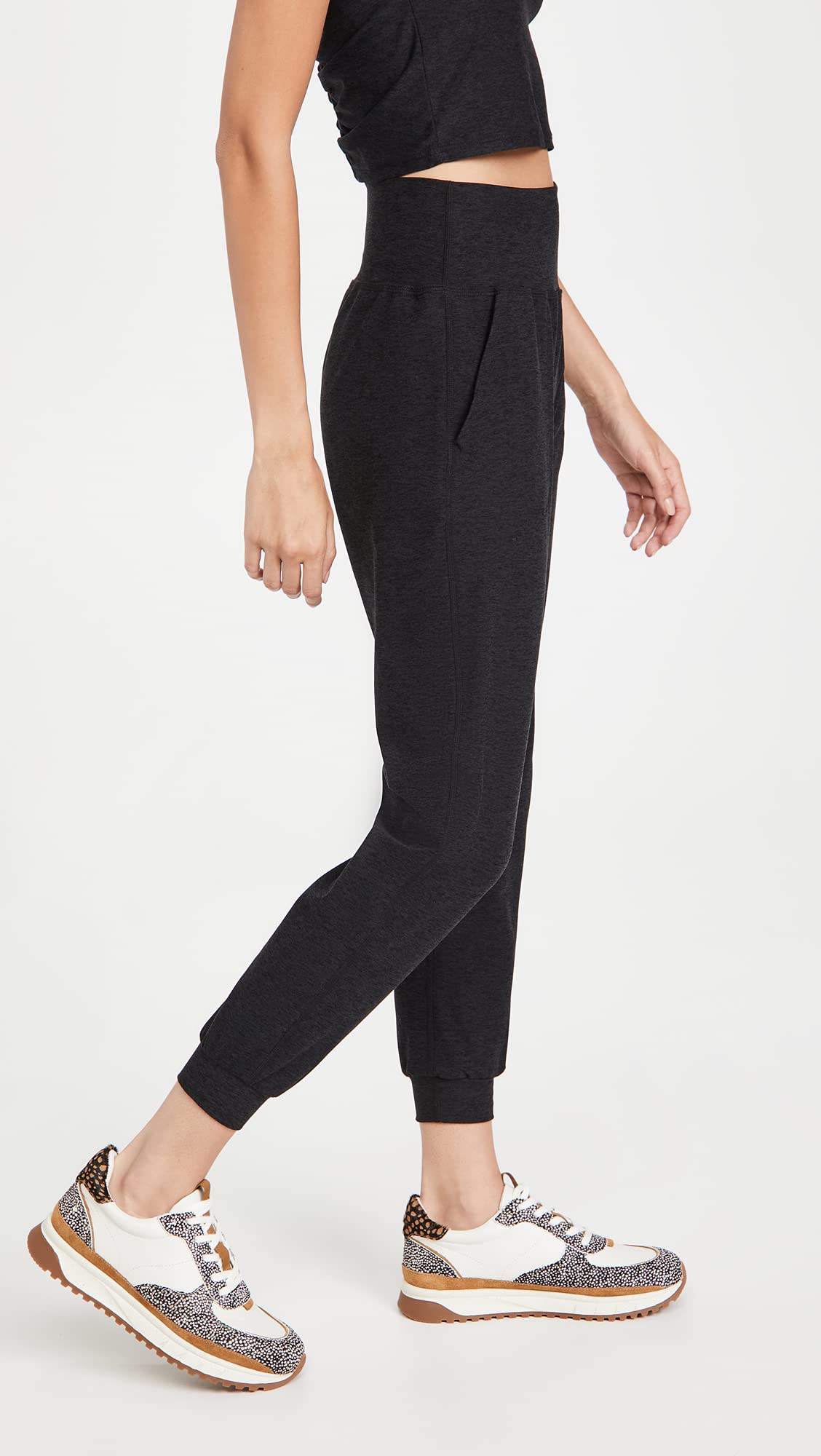 Beyond Yoga Women's Spacedye Midi Joggers - High Waisted Lounge Pants for Yoga, Running & Casual Wear - Soft Stretchy Comfort for Workouts & Relaxation