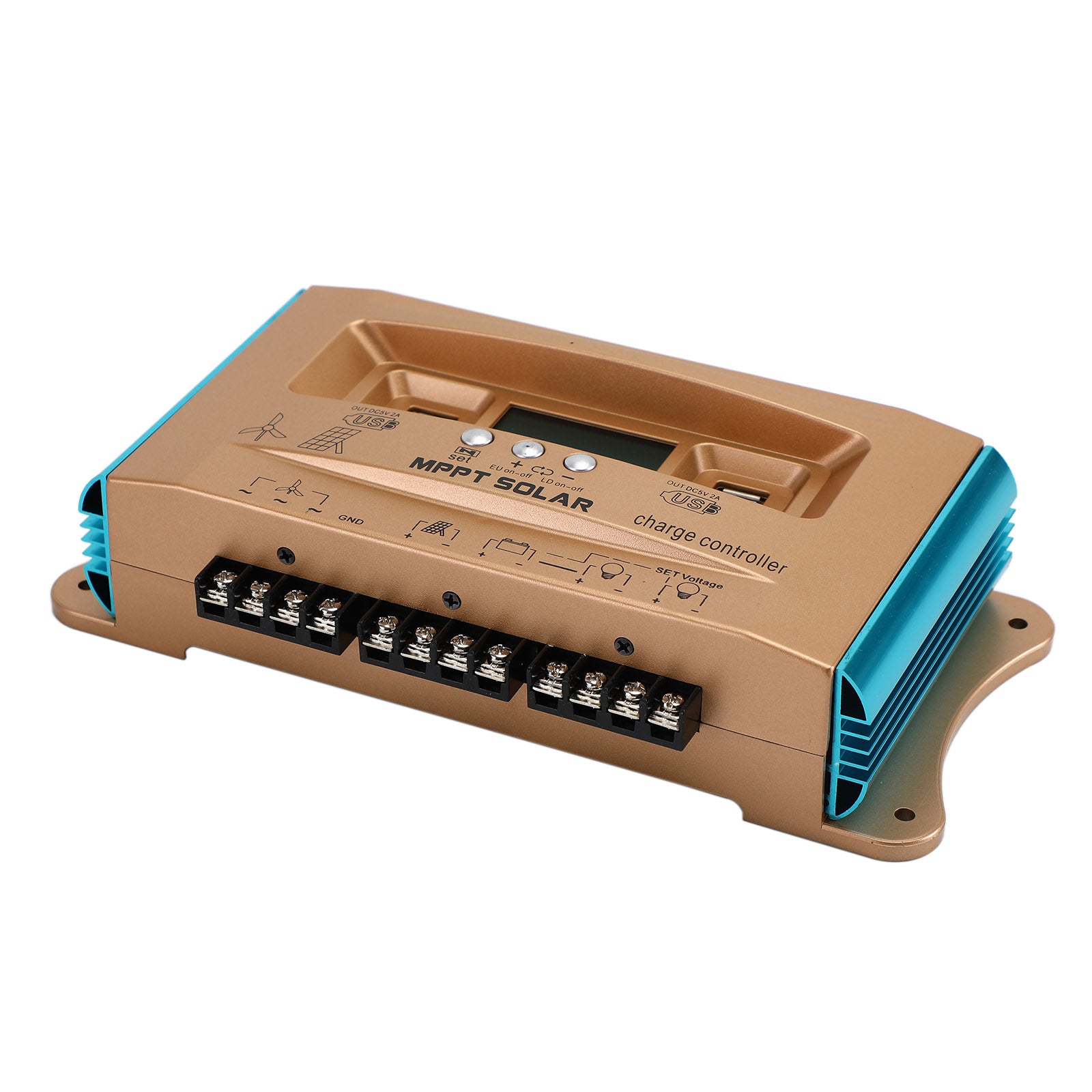 100A MPPT Solar Charge Controller with Dual USB Ports - 12V/24V/36V/48V/60V Auto-Switching for Wind & Solar Hybrid Systems - Perfect for Off-Grid Power, RV, Marine, and Home Backup Applications