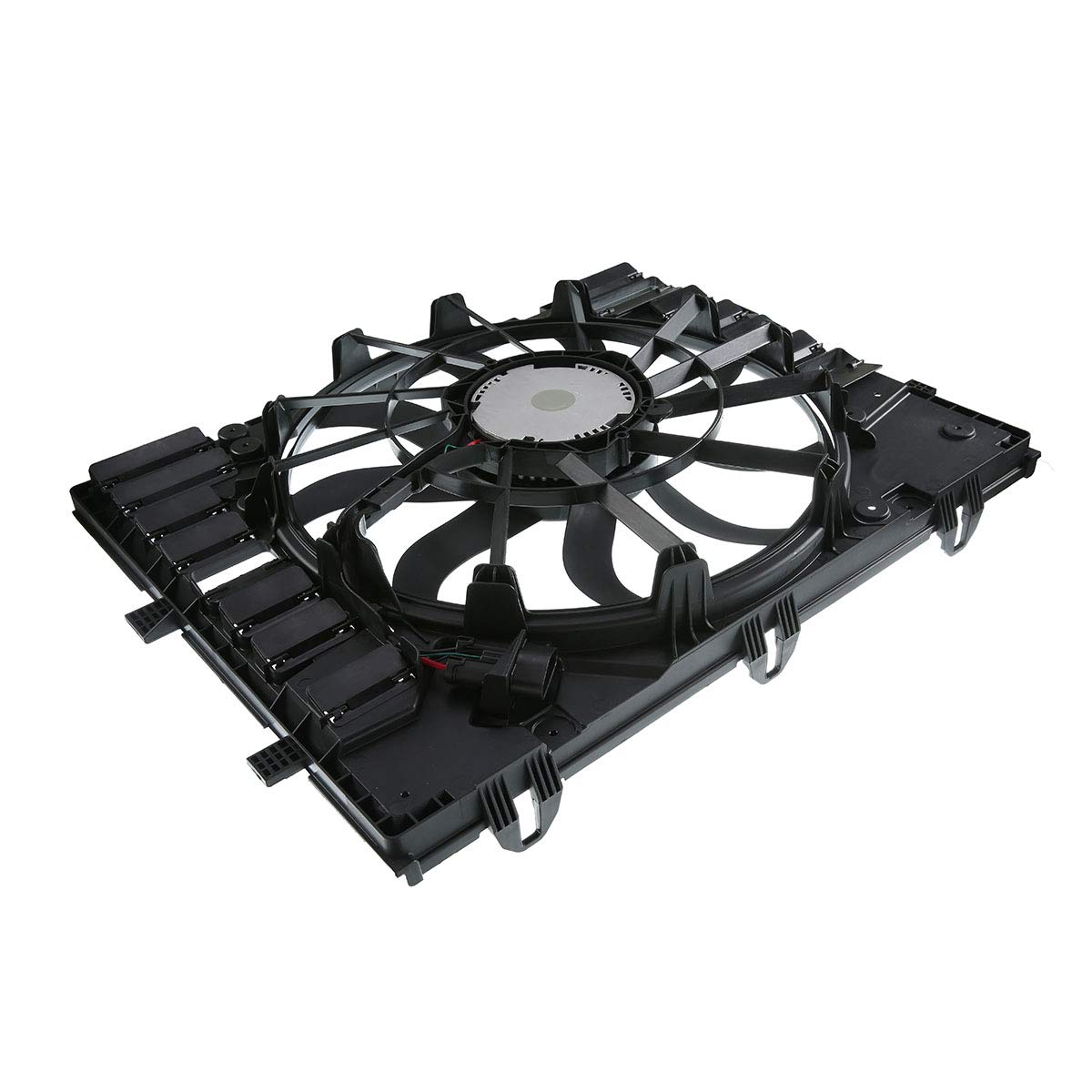 Premium Engine Radiator Cooling Fan Assembly for 2012-2017 Volkswagen Touareg V6 3.6L SUV - Replacement for OEM# 7P0-121-205-A/B - Perfect for Overheating Prevention & Summer Driving