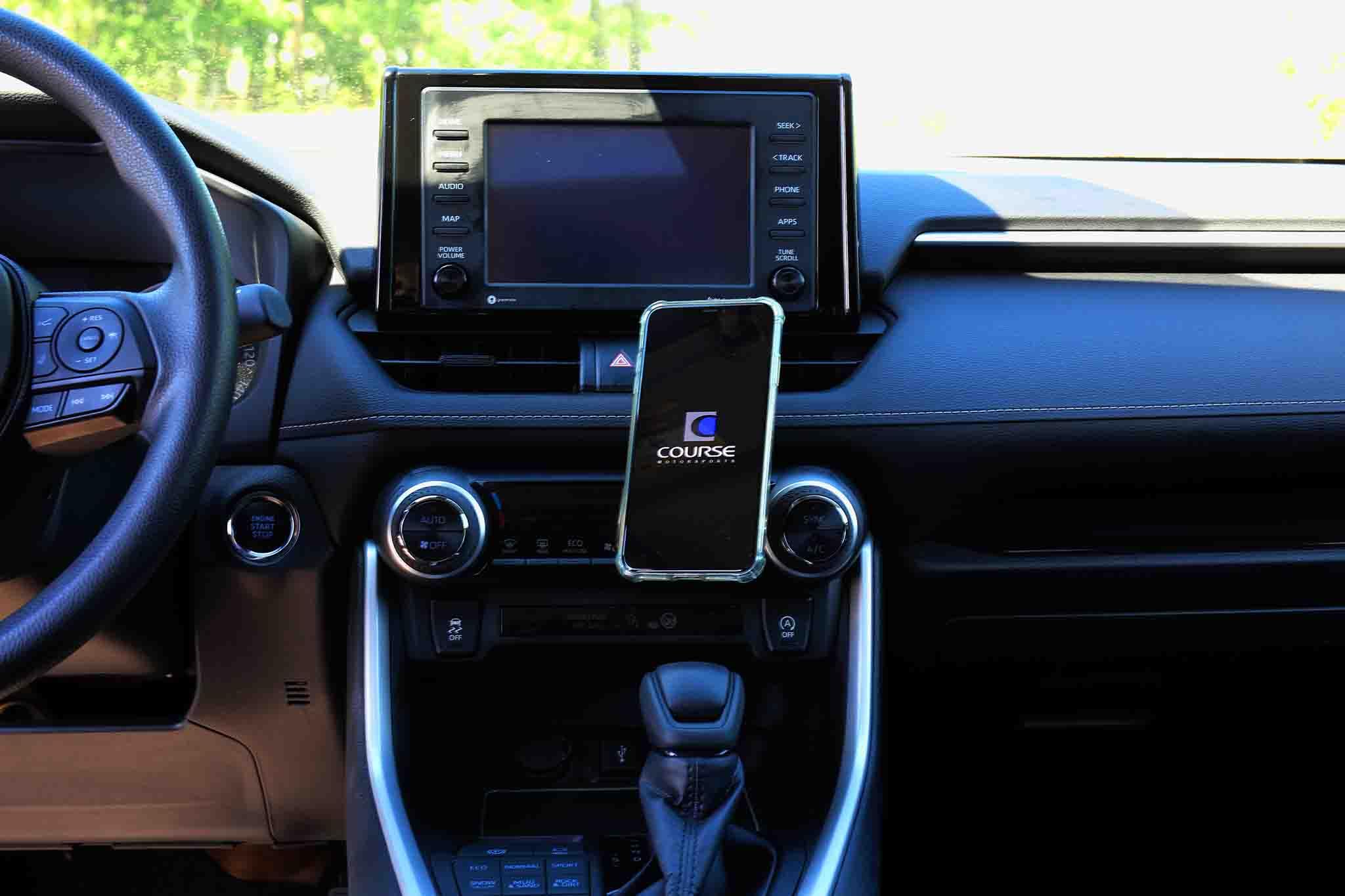 Course Motorsports Direct Fit Phone Mount for Toyota RAV4 (2019-2023) - Auto Closing Charging Cradle (Tan) Right Side - Perfect for Hands-Free Navigation & Safe Driving