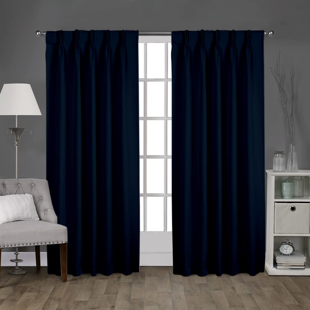 Blackout Curtains Thermal Insulated Room Darkening - Magic Drapes Double Pinch Pleat Spill Proof Machine Washable Window Panels (1 Panel, 52x120, Navy Blue) - Perfect for Bedroom, Living Room & Home Theater Light Blocking